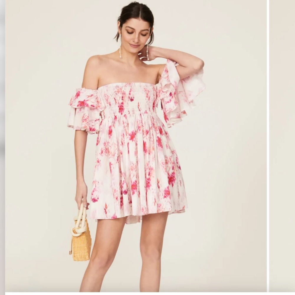 Misa Los Angeles Pink Floral Mini Dress